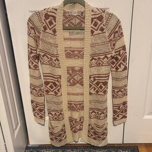 Patterned Beige and Brown Women's Sweater